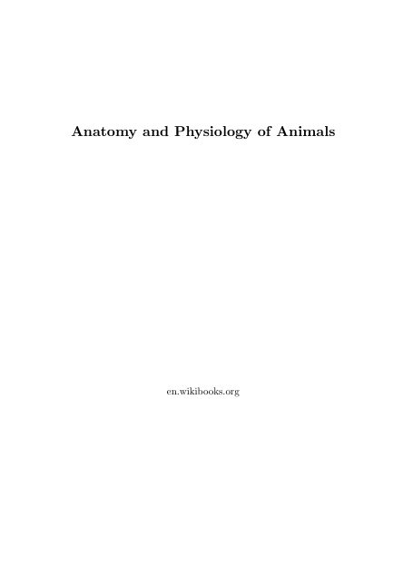 غلاف كتاب Anatomy and Physiology of Animals